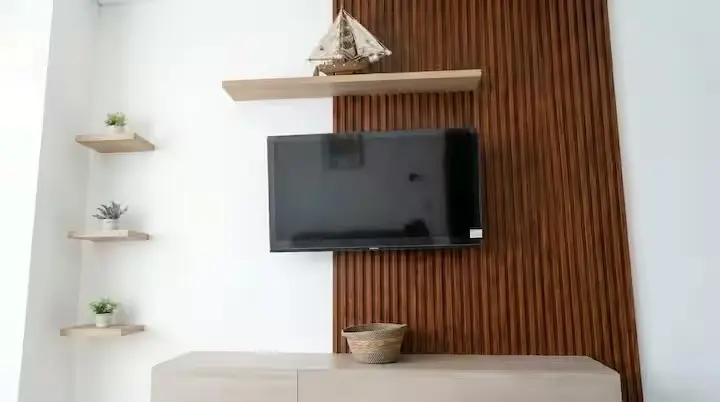 Zona de televisión y almacenamiento.